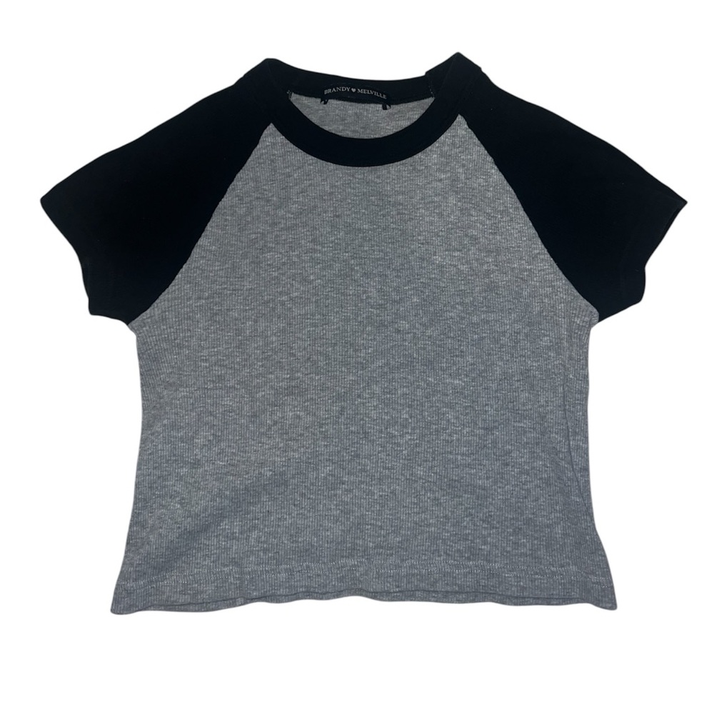 Cropped black and grey baby T